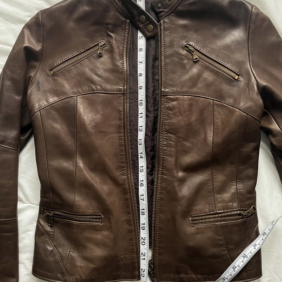 SOLD Vintage brown leather moto jacket - Picture 3 of 4